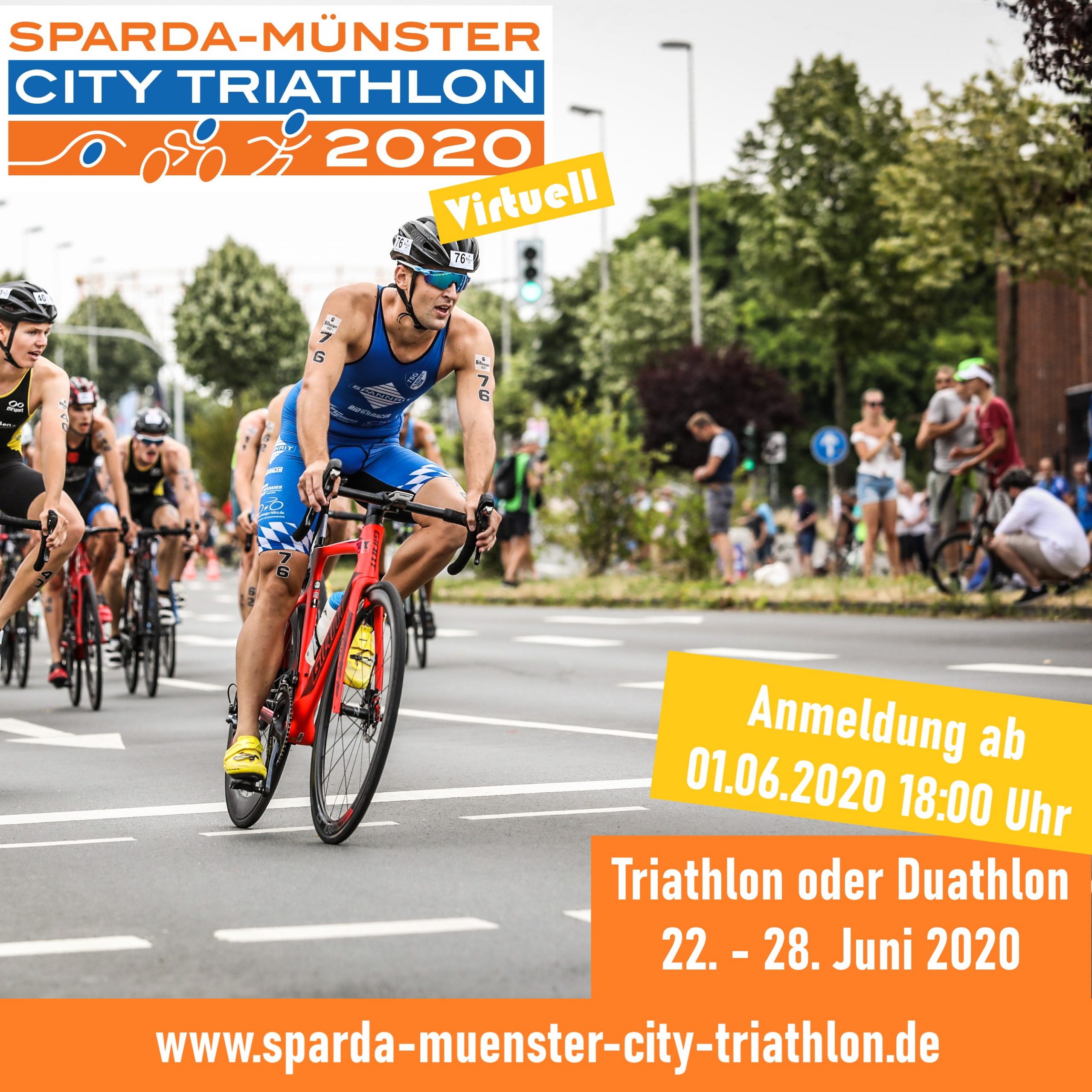 Kostenfreie Teilnahme: Virtueller Sparda-Münster City Triathlon