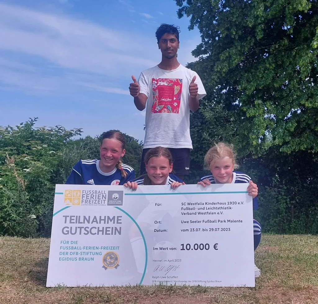 Der SC Westfalia Kinderhaus 1920 e.V. nimmt an Fußball-Ferien-Freizeit der DFB-Stiftung Egidius Braun teil